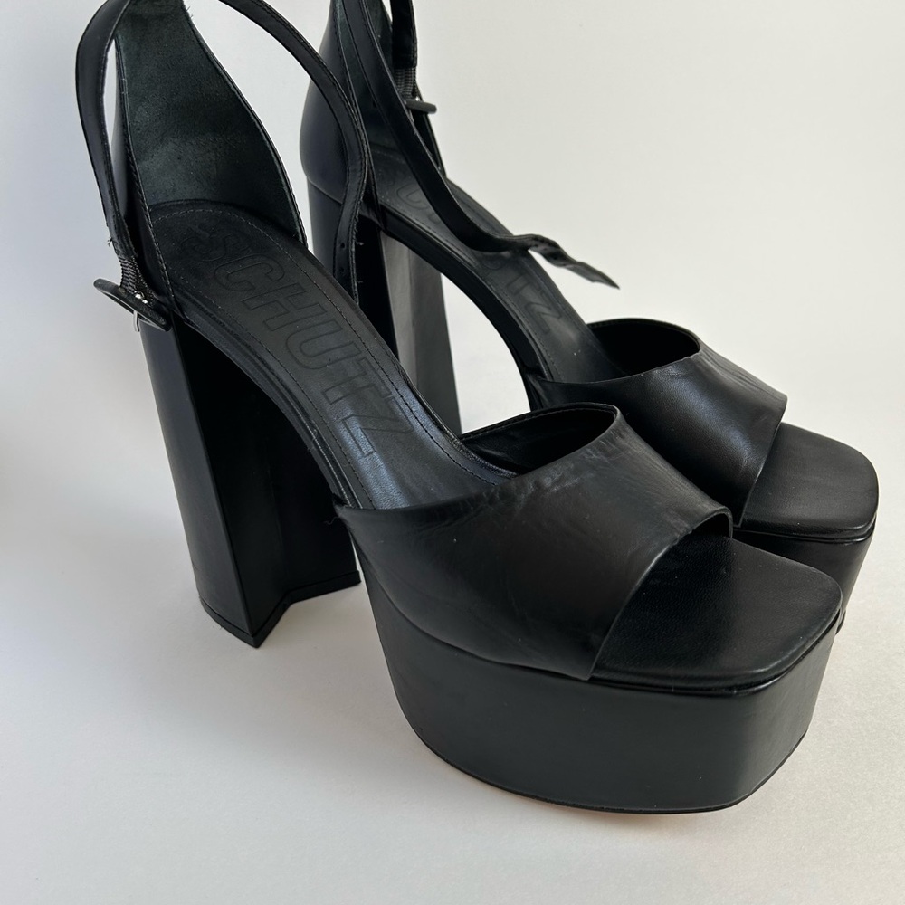 Schutz Black Platform Heels for Women